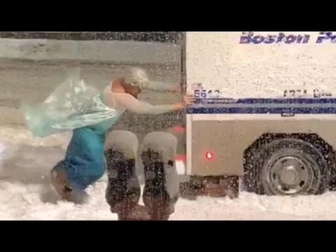 A man in a suit Elsa helped the police to get out of a snowdrift