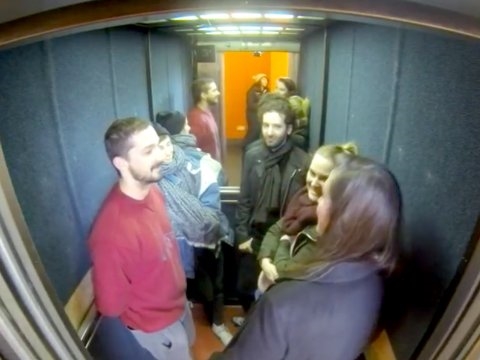 Shia LaBeouf occupied the elevator in the name of art.