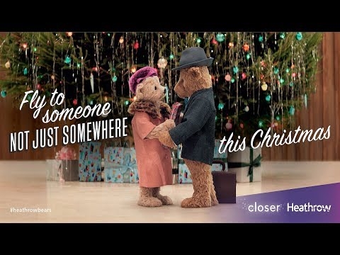 Heathrow advertising with older teddy bears