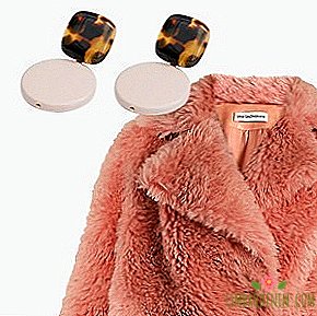 Combo: Faux fur coat with earrings