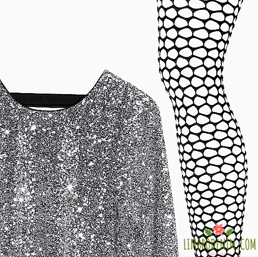 Kombinasjon: Elegant kjole med strømpebukse i mesh