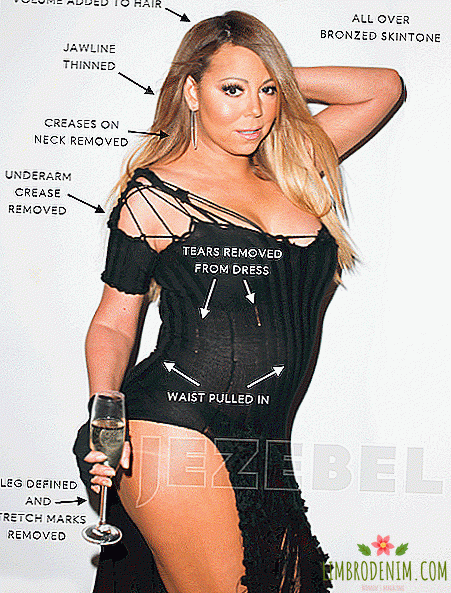 Mengambil Mariah dengan Terry Richardson - sebelum dan selepas photoshop