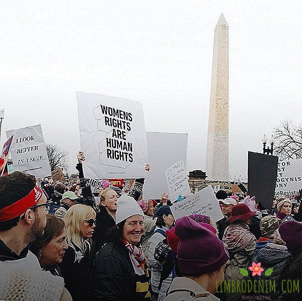 ผู้เข้าร่วมการแข่งขัน "Women's March on Washington" เกี่ยวกับการประท้วง